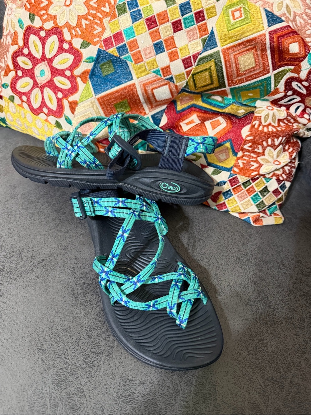Chaco Women's Teal & Navy Strappy Sport Sandals